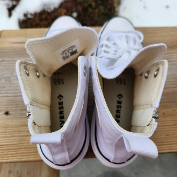 Converse White High-Top Platform Sneakers - Picture 7 of 8